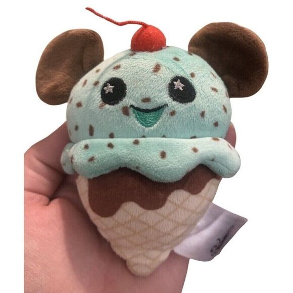 Disney Mickey Mouse Blue Ice Cream Cone Stuffed Animal 5" Wishables Food Series - Picture 10 of 11